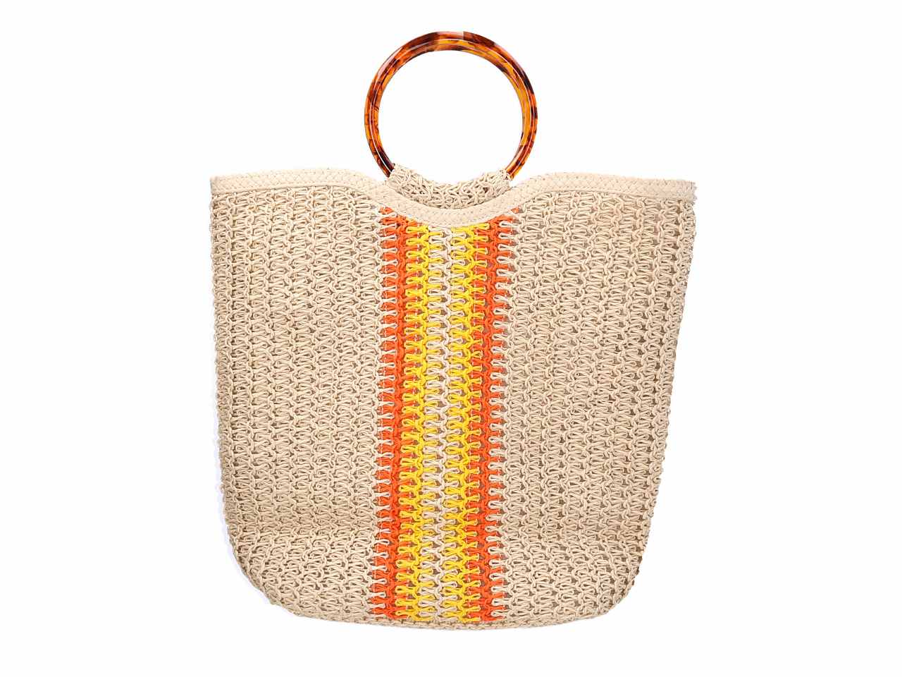 Borsa spiaggia  gialla crema 38x33cm