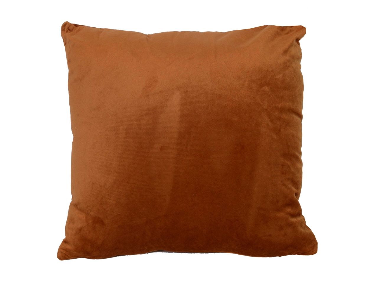 Cuscino in velluto colore terra di siena quadro cm 40x40xh10