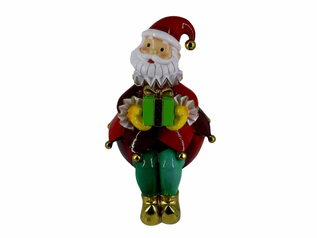 Babbo natale resina seduto rosso cm19,5x 18,6x32,1