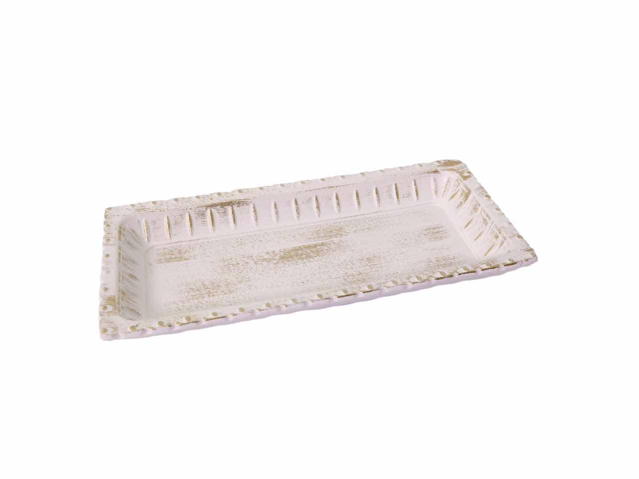 Vassoio legno bianco rettangolare cm29x13x3