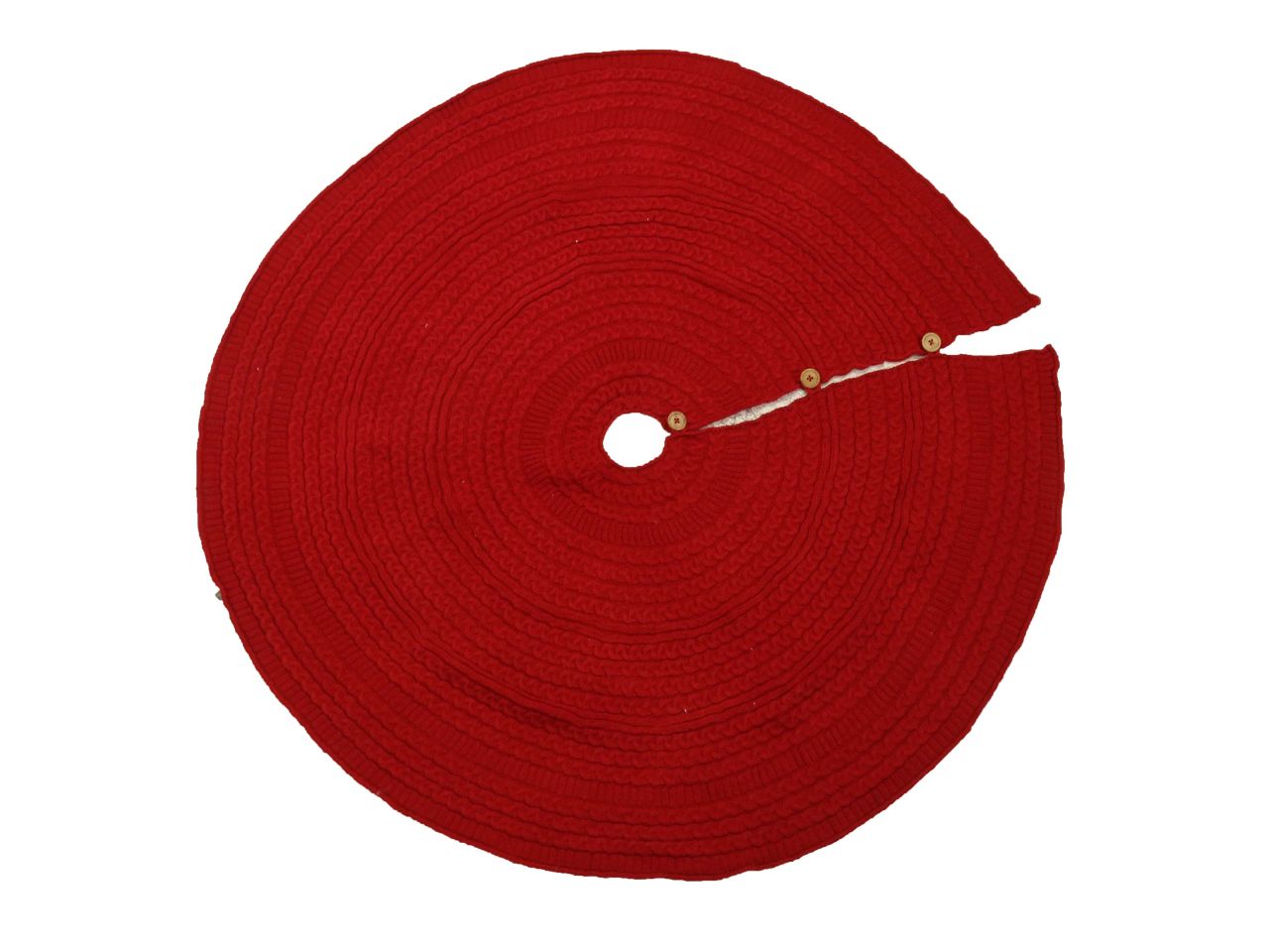 Copribase per albero di natale in tessuto maglia colore rosso misura d.112xh.0,5cm
