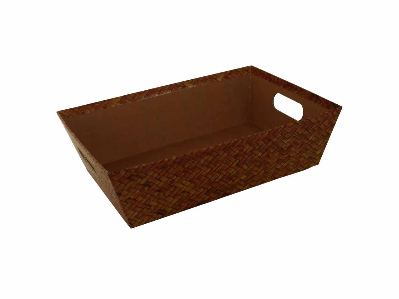 Cesta cartone effetto legno marrone rettangolare cm31x22h9