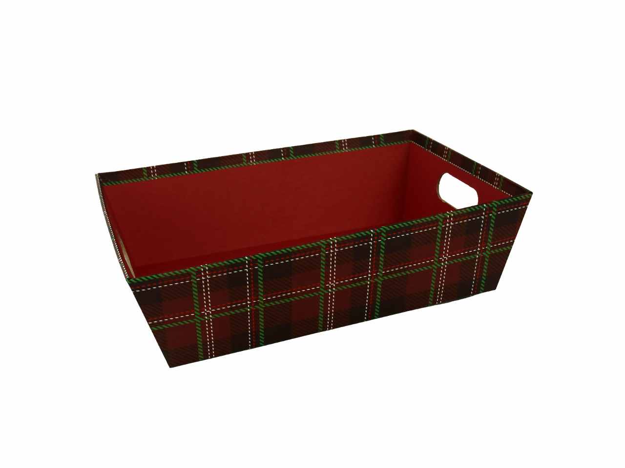 Cesta cartone rosso rettangolare cm31x22 h9