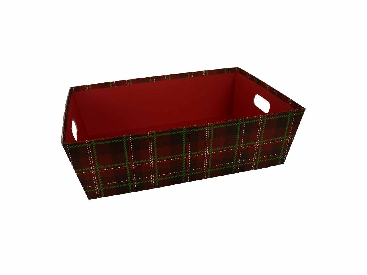 Cesta cartone rosso rettangolare cm40x30 h12