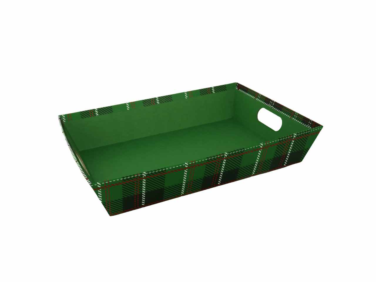 Cesta cartone verde rettangolare cm35x26 h7