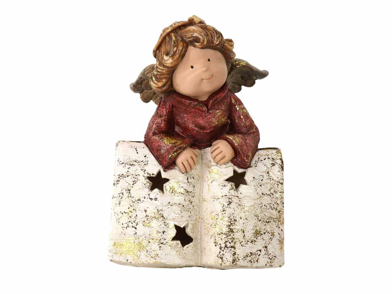 Angelo resina con libro oro cm17x15,5x22 ,5