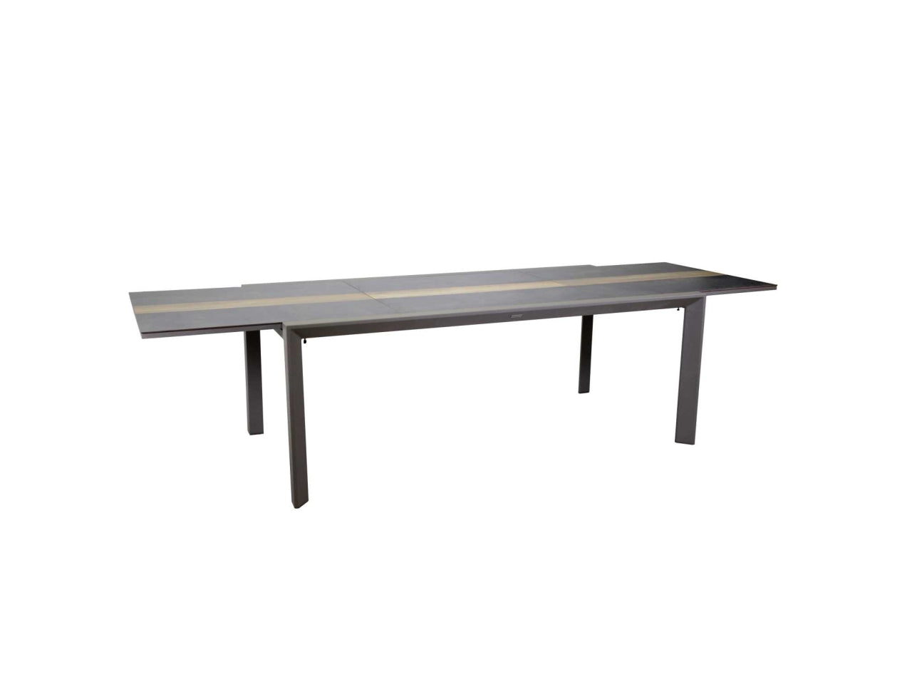 Tavolo alluminio allungabile riverside tortora hpl 200/300,5x104xh.76cm