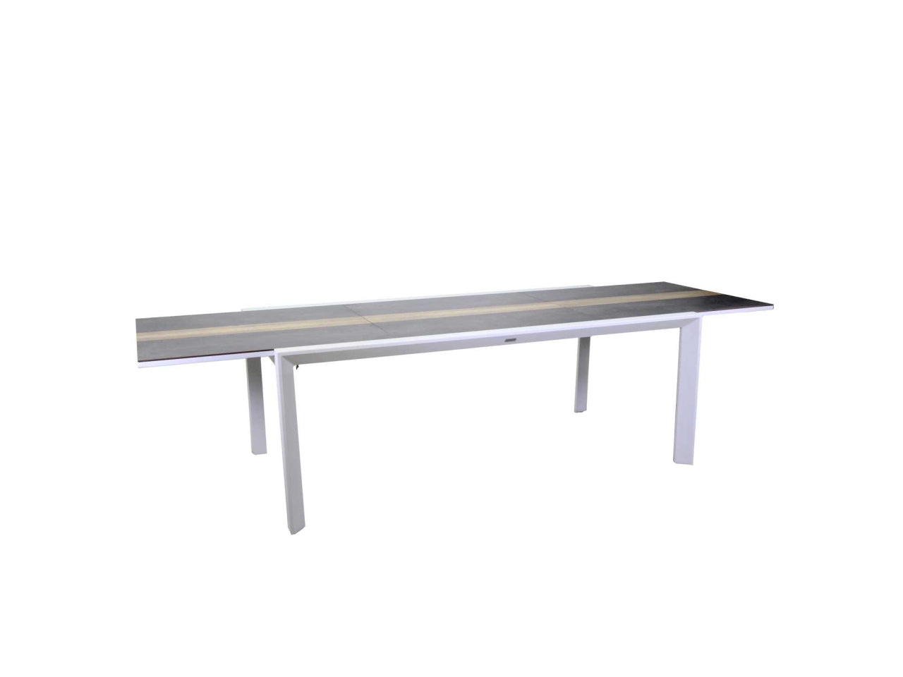 Tavolo alluminio allungabile riverside bianco hpl 200/300,5x104xh.76cm