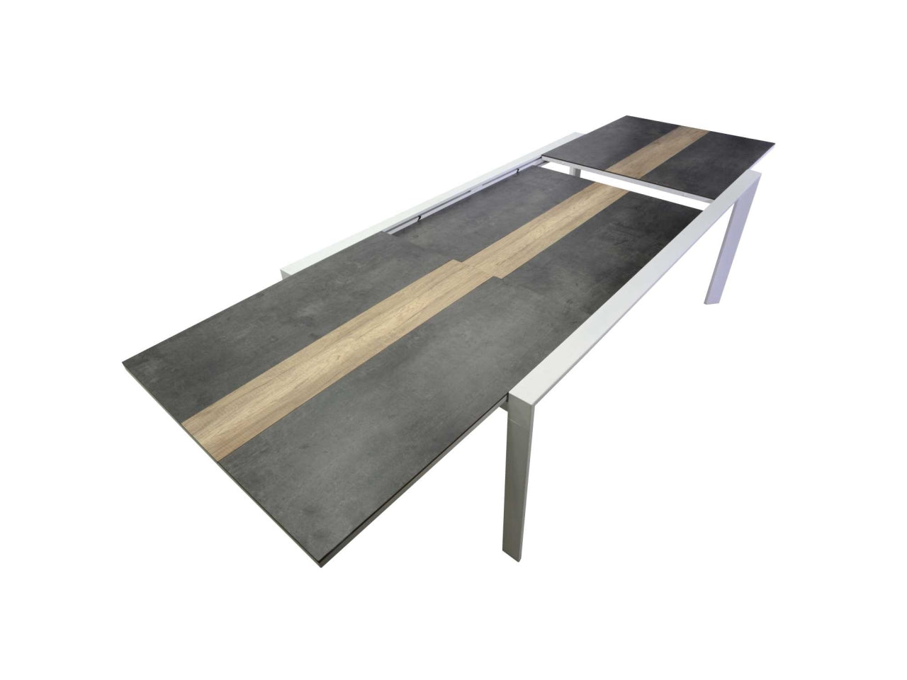 Tavolo alluminio allungabile riverside bianco hpl 200/300,5x104xh.76cm