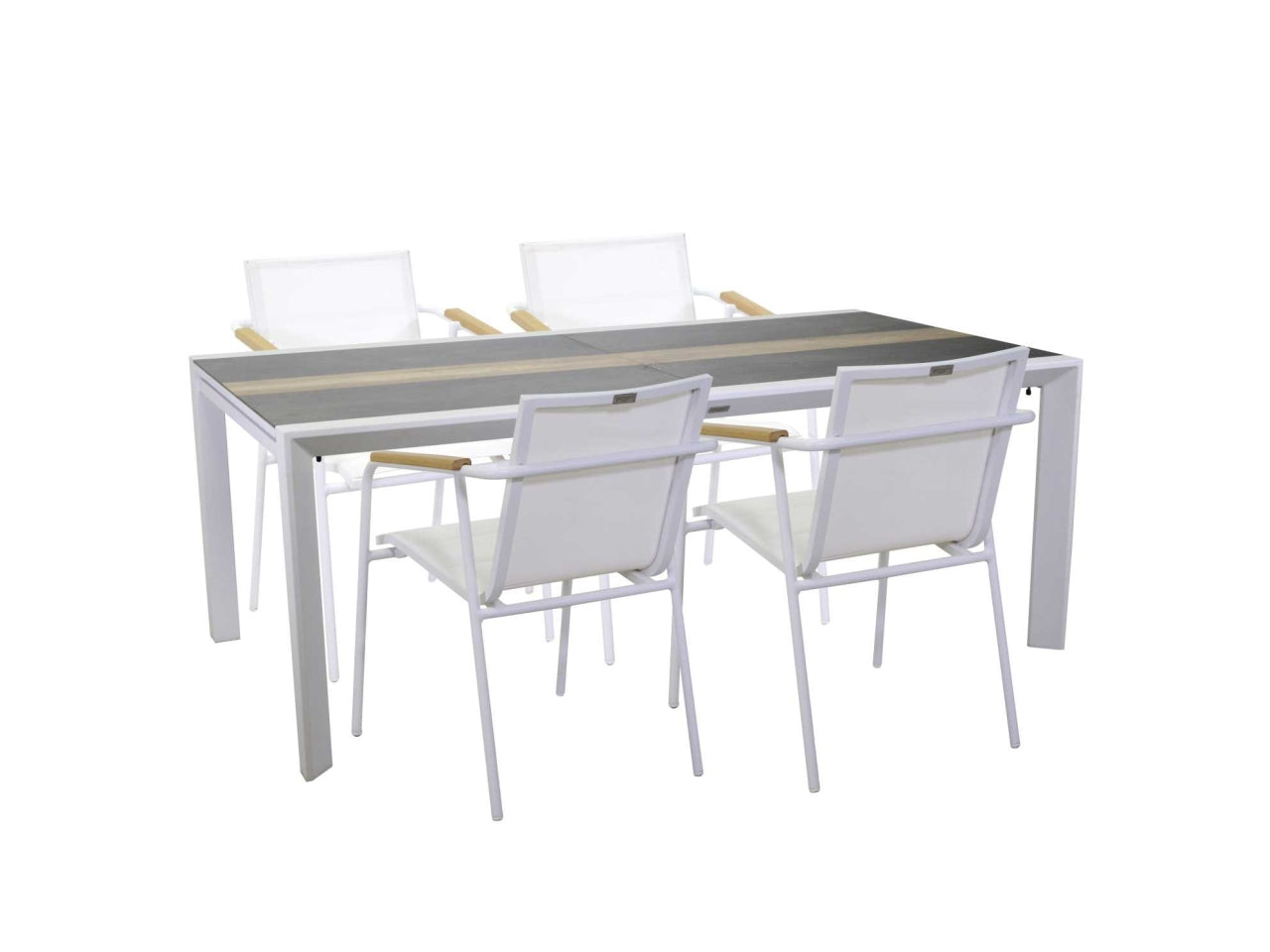 Tavolo alluminio allungabile riverside bianco hpl 200/300,5x104xh.76cm