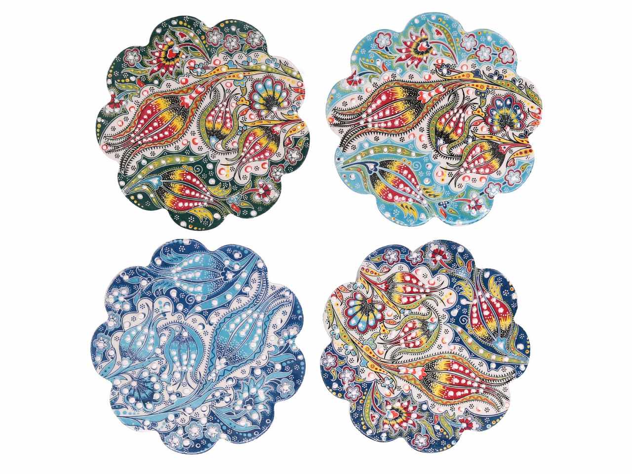 Mattonella in ceramica multicolor in 4 assortimenti 18x18xh.2cm
