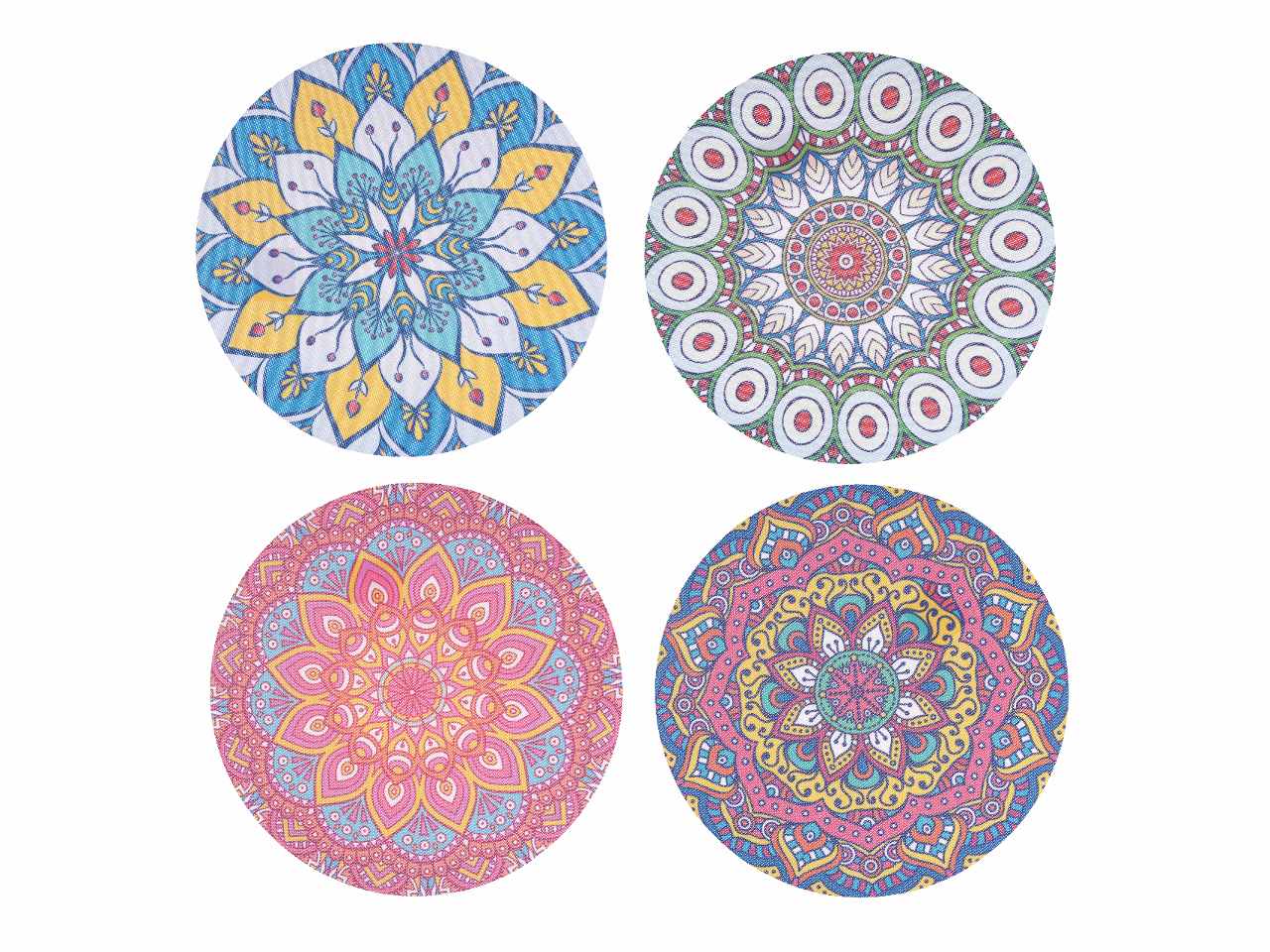 Tovaglietta in plastica rotonda con 4 fantasie assortite d.38cm