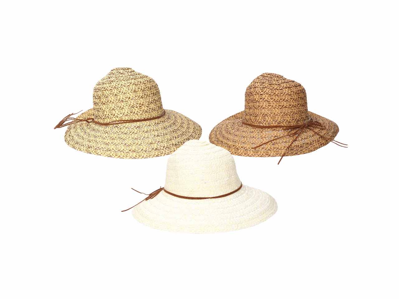 Cappello per donna d.57x58cm con fiocco e perla in 3 colori assortiti