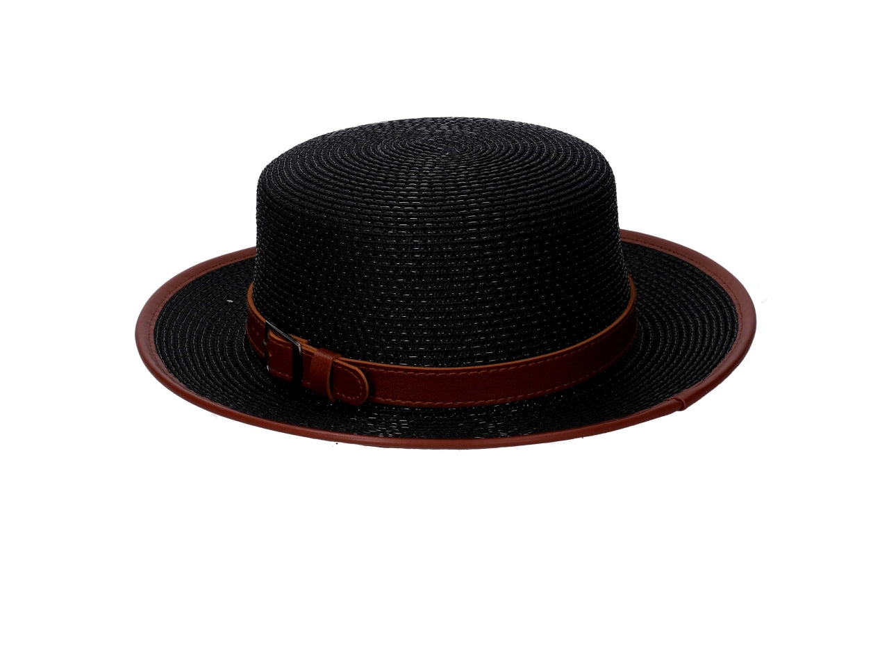 cappello mare donna adulto in carta e poliestere con fibbia e finiture in similpelle - regolabile con fascia a strappo - ampia falda 7 cm - assortimento 3 colori - d.33cm h.10cm - Vacchetti