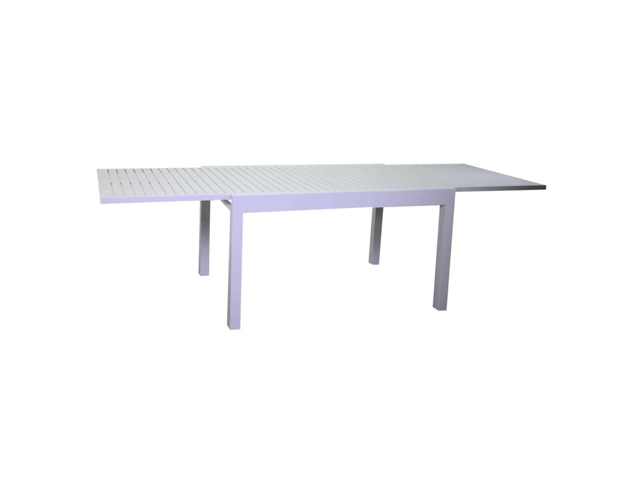Tavolo da pranzo da esterno allungabile in alluminio bianco stile moderno da 6 a 10 posti 125/250x75x75 cm - Vacchetti