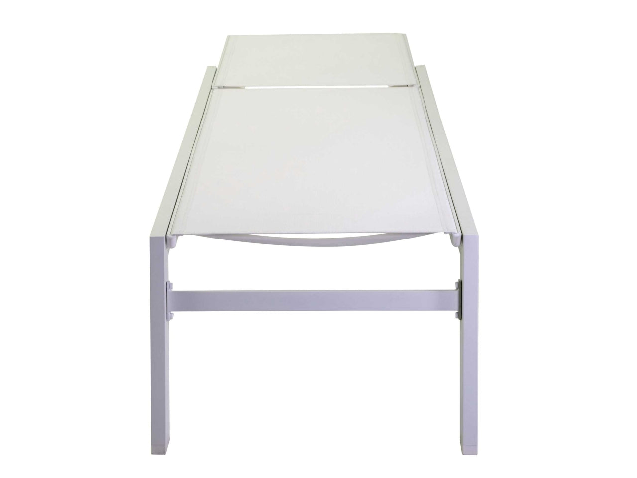Lettino da giardino in alluminio e tessuto bianco con schienale reclinabile stile moderno - 191x65x42,5 cm - Vacchetti