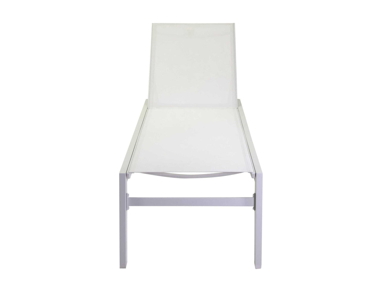 Lettino da giardino in alluminio e tessuto bianco con schienale reclinabile stile moderno - 191x65x42,5 cm - Vacchetti