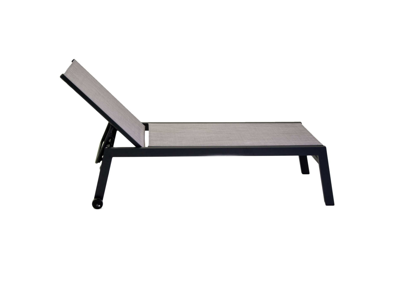 Lettino da giardino in alluminio e tessuto grigio antracite con schienale reclinabile stile moderno - 191x65x42,5 cm - Vacchetti