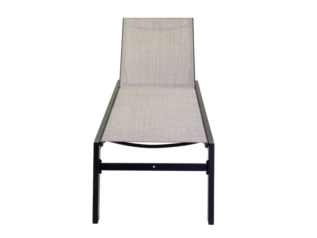 Lettino da giardino in alluminio e tessuto grigio antracite con schienale reclinabile stile moderno - 191x65x42,5 cm - Vacchetti