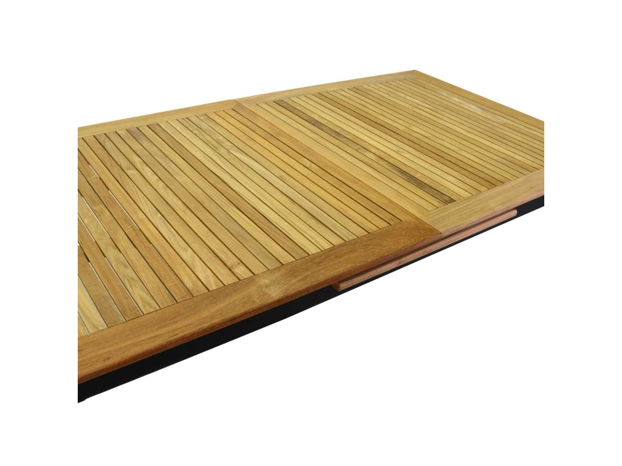 Tavolo da pranzo da esterno allungabile in alluminio e legno top teak colore antracite stile moderno 180/240x100x76 cm - Vacchetti