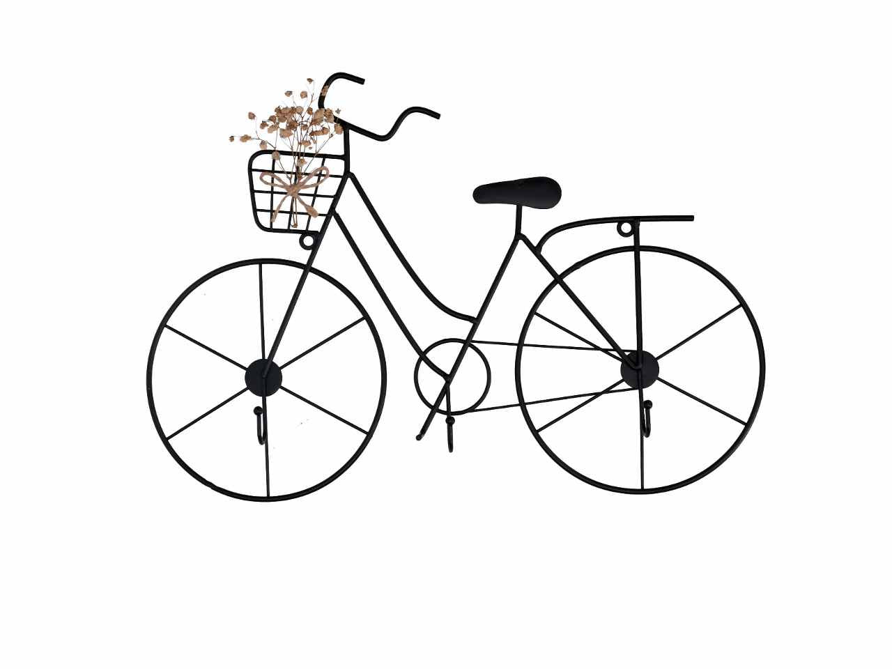 Appendino in metallo a forma di bicicletta colore nero 40x3x27cm