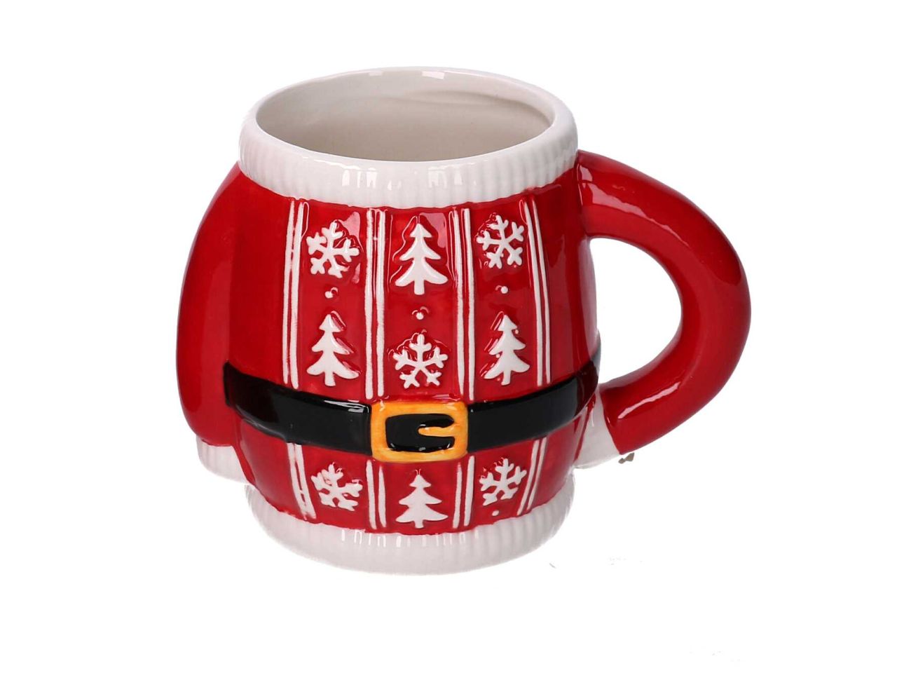 Tazza mug in ceramica con decori bianchi misura 15x10xh.11cm