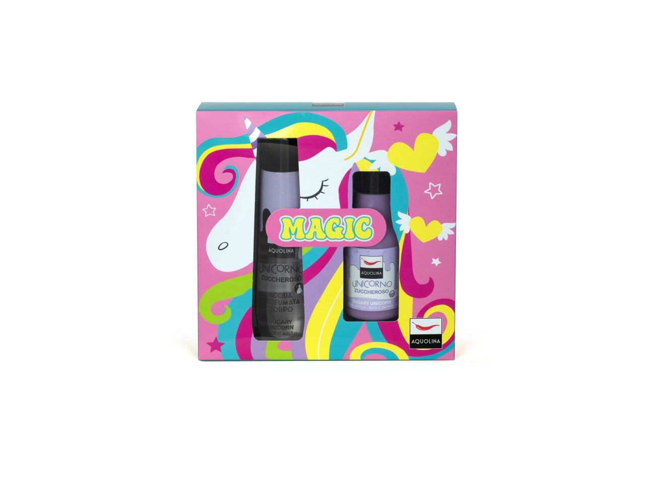 Aquolina be mine at christmas acqua profumata corpo da 150ml + bagno doccia da 125ml - fragranza magic unicorno zuccheroso