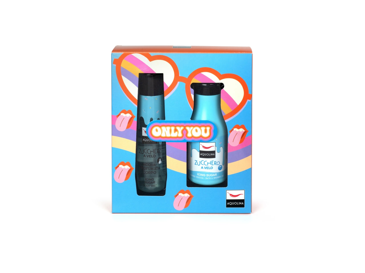Aquolina be mine at christmas acqua profumata corpo da 150ml + bagno doccia da 250ml  - fragranza only zucchero a velo