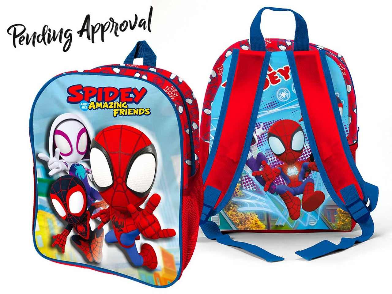 Zaino asilo 3D Spidey in tessuto rosso e blu 26x31x10 cm - Marvel