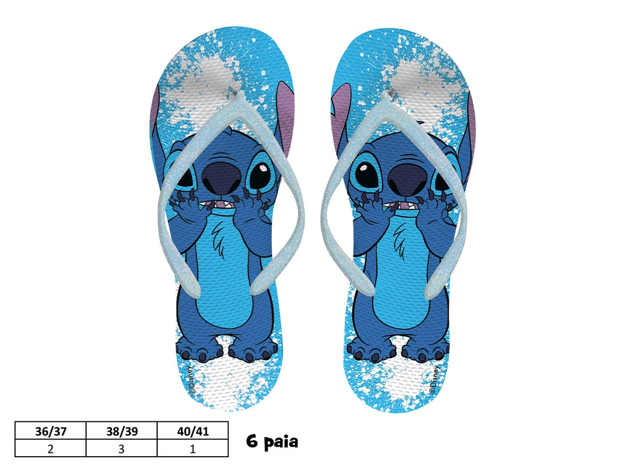 Infradito Stitch da donna in plastica eva azzurro - Coriex