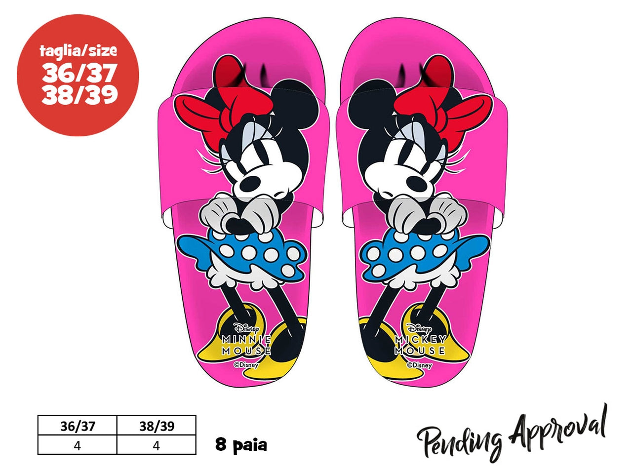 Ciabatta da mare Minnie da donna in plastica eva fucsia - Coriex