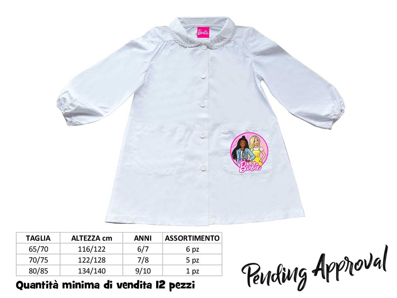 Grembiule scuola girl bianco barbie