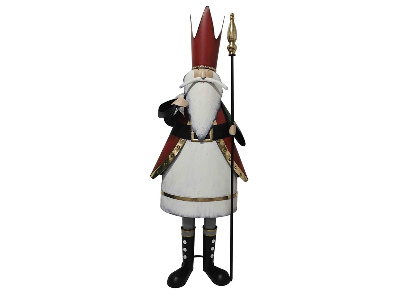 Babbo natale colore bianco misura h.140cm in metallo