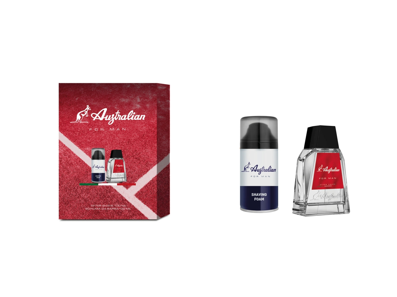 Australian rosso after shave nudo + schiuma da barba