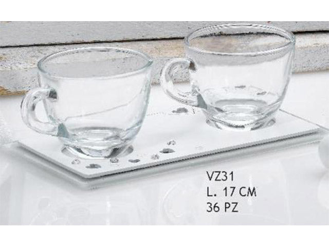 Set tazze vetro 17cm vz31