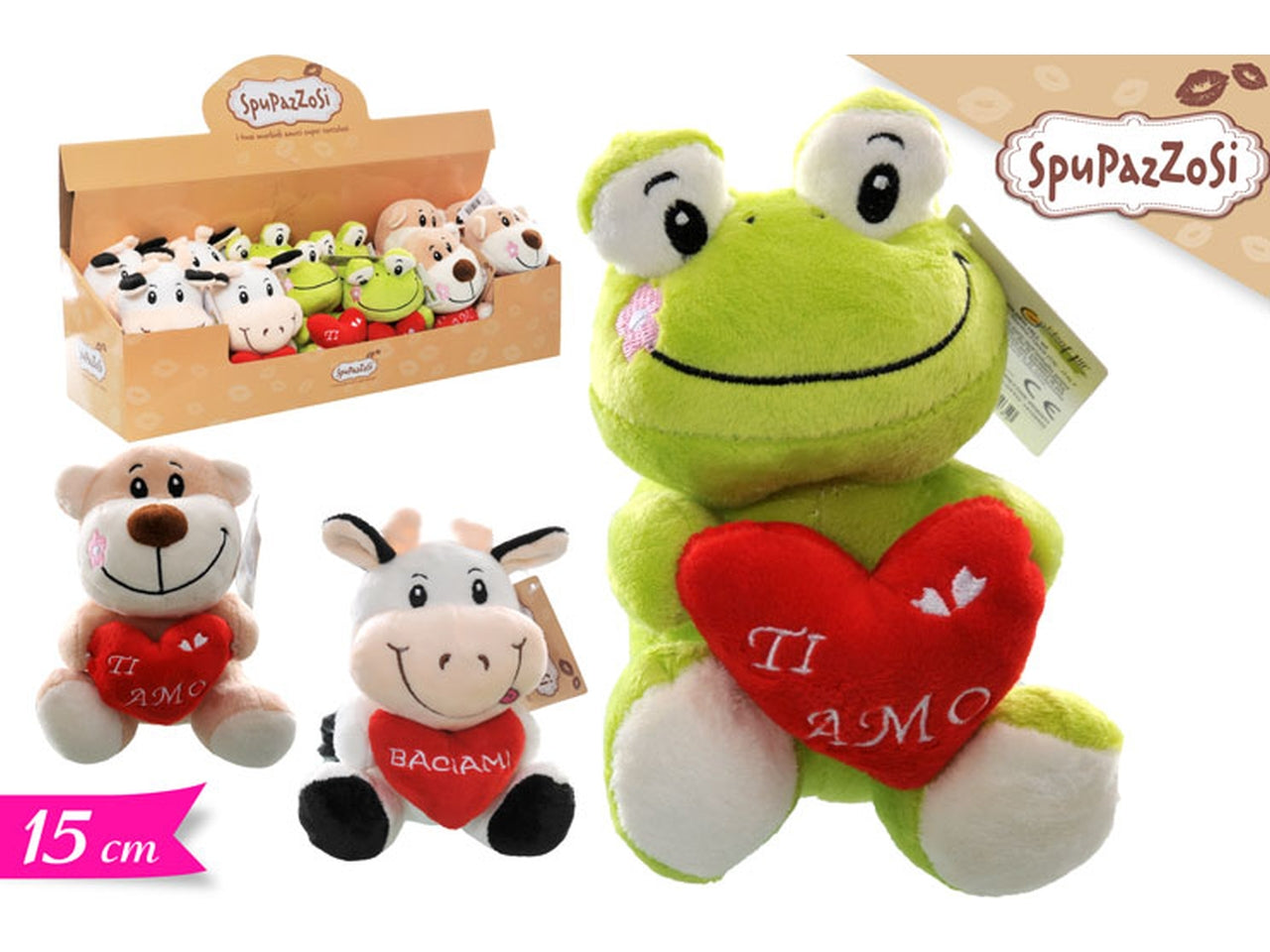Animaletto con cuore in 3 assortimenti