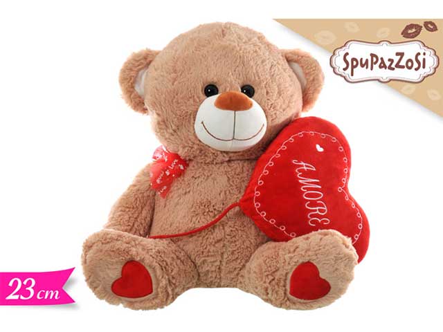 Orso c/cuore e fiocco 23cm 548065