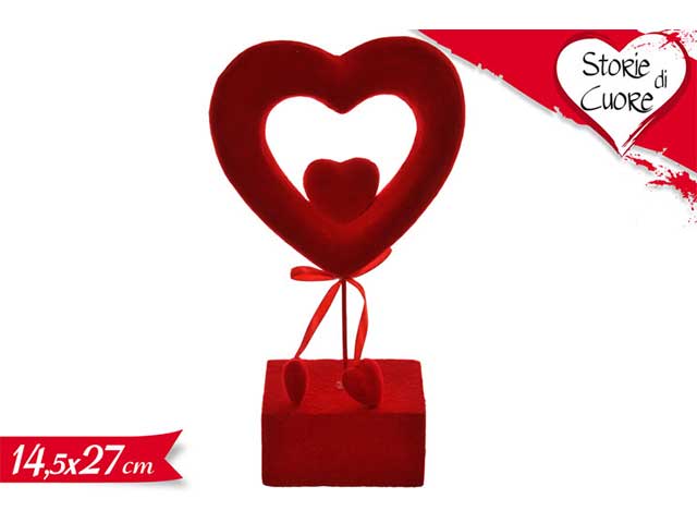 Cuore su base 14,5x27cm 615129