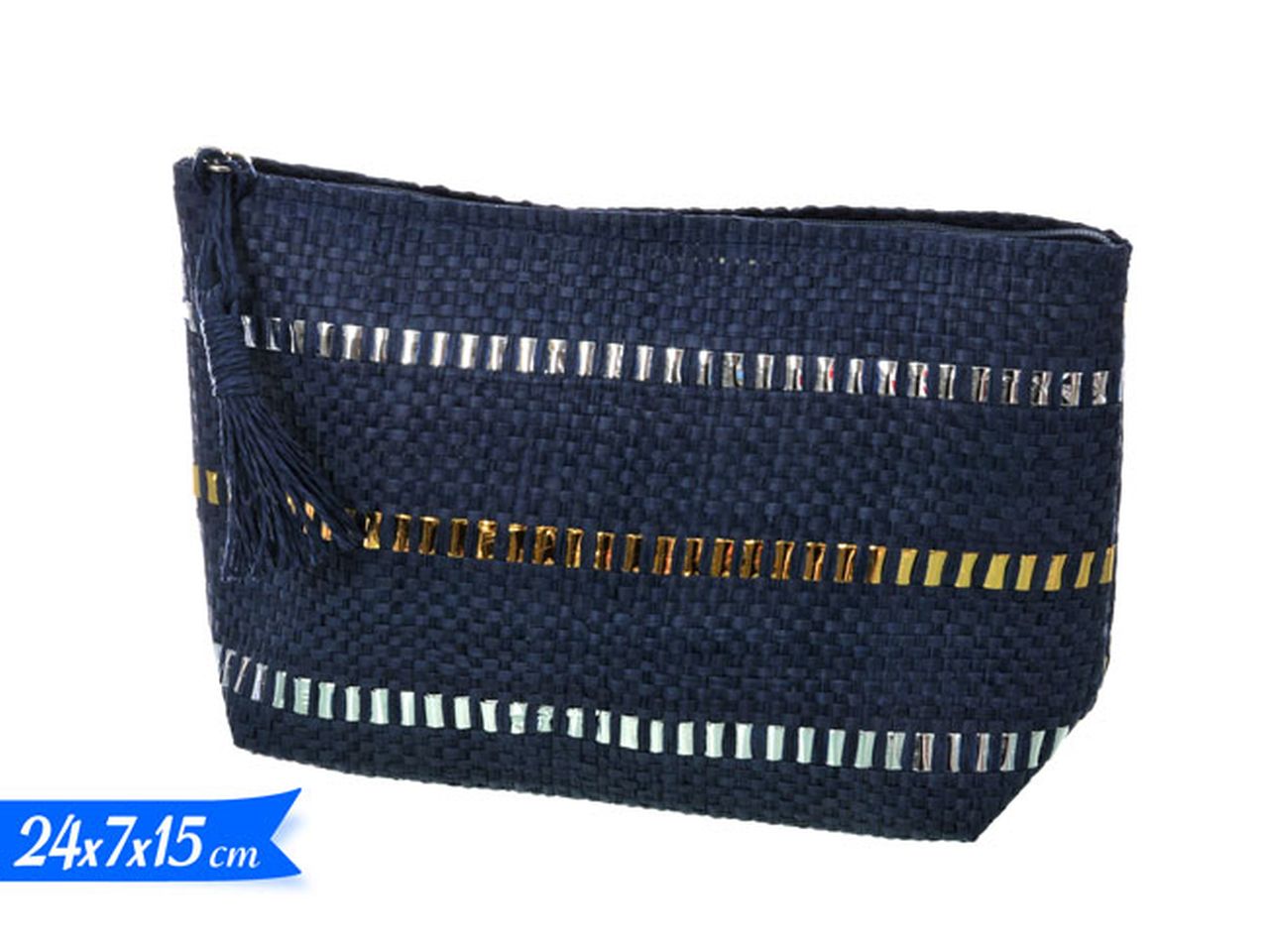 Pochette colore blu 24x7x15cm