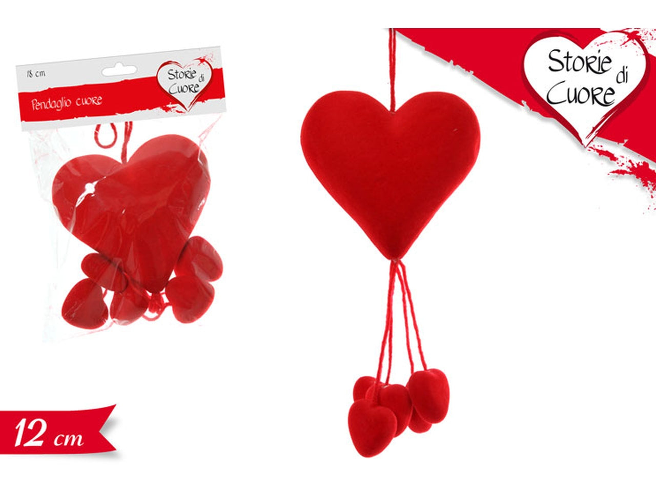 Pendaglio cuore misura 12cm
