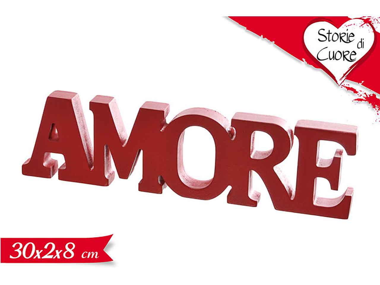Decorazione scritta amore 30x2x8cm