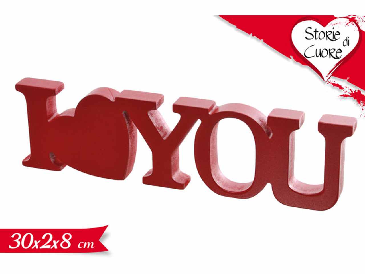 Decorazione scritta i love you 30x2x8cm