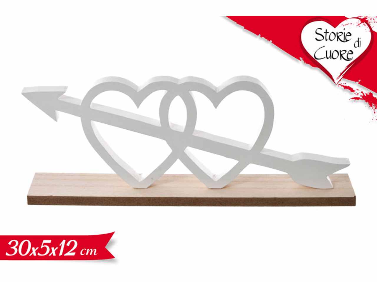 Decorazione cuori 30x5x12cm