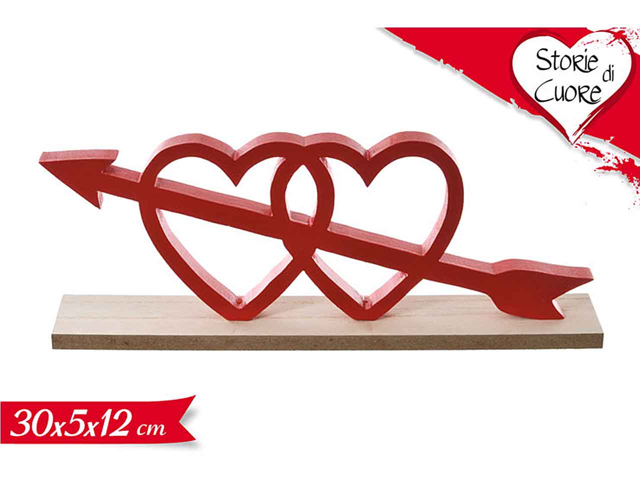 Decorazione cuori 30x5x12cm