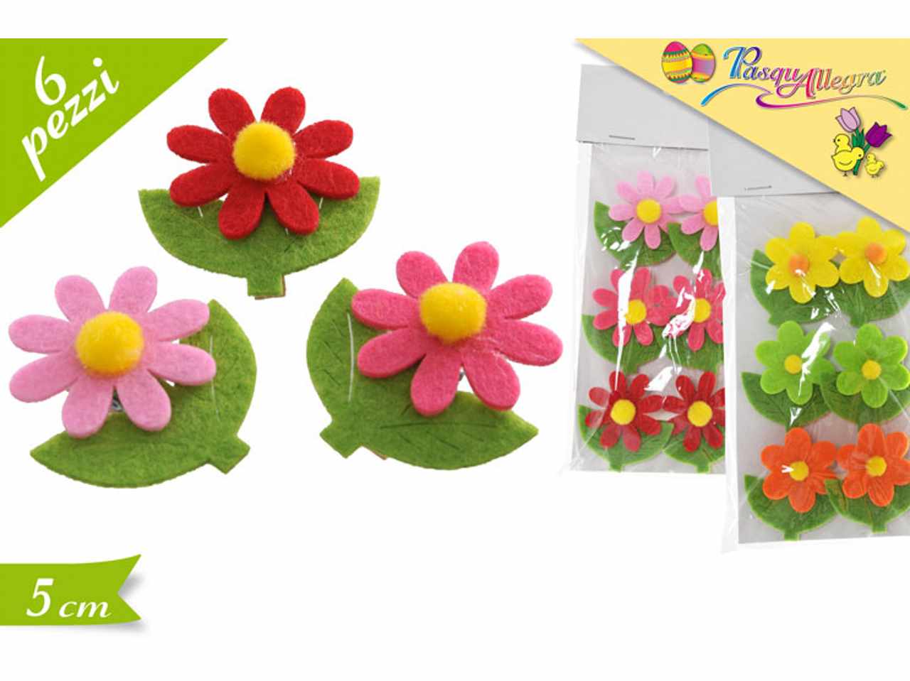 MOLLETTA DECORATA CON FIORE 6 PEZZI 5CM