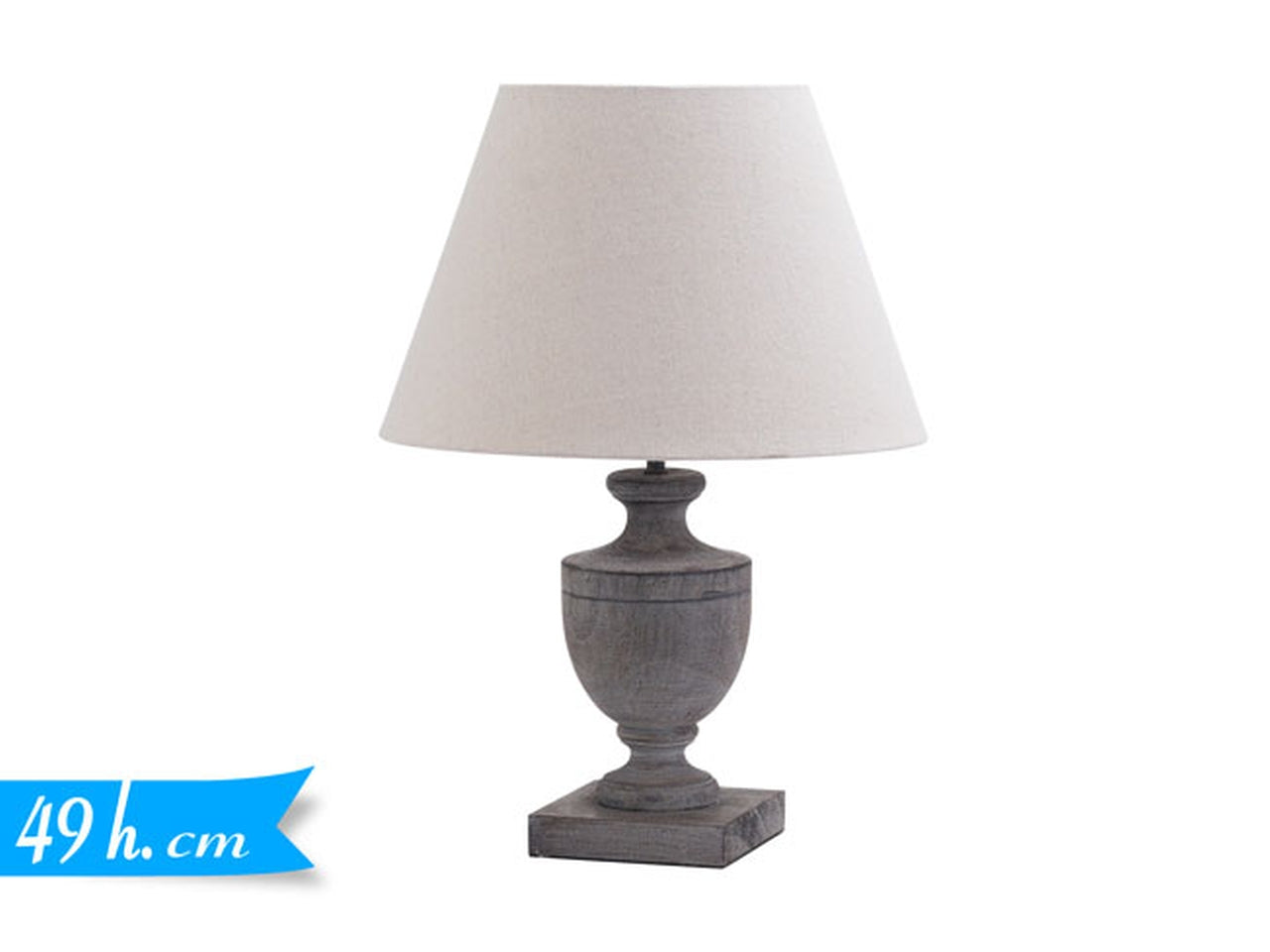 Lampada da tavolo grigia e paralume avorio, con luce diffusa stile classico 49 cm - Golden Hill