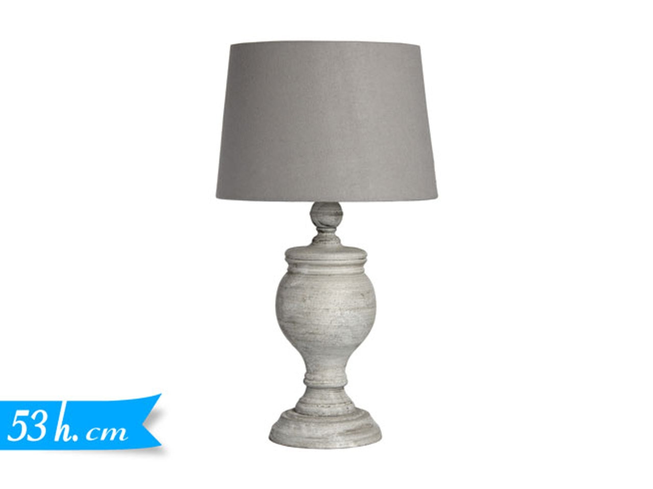 Lampada da tavolo grigio chiaro e paralume grigio scuro con luce diffusa, stile classico 53 cm - Golden Hill