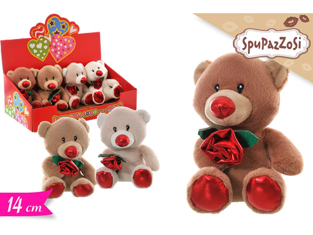 Orso con cuore assortito