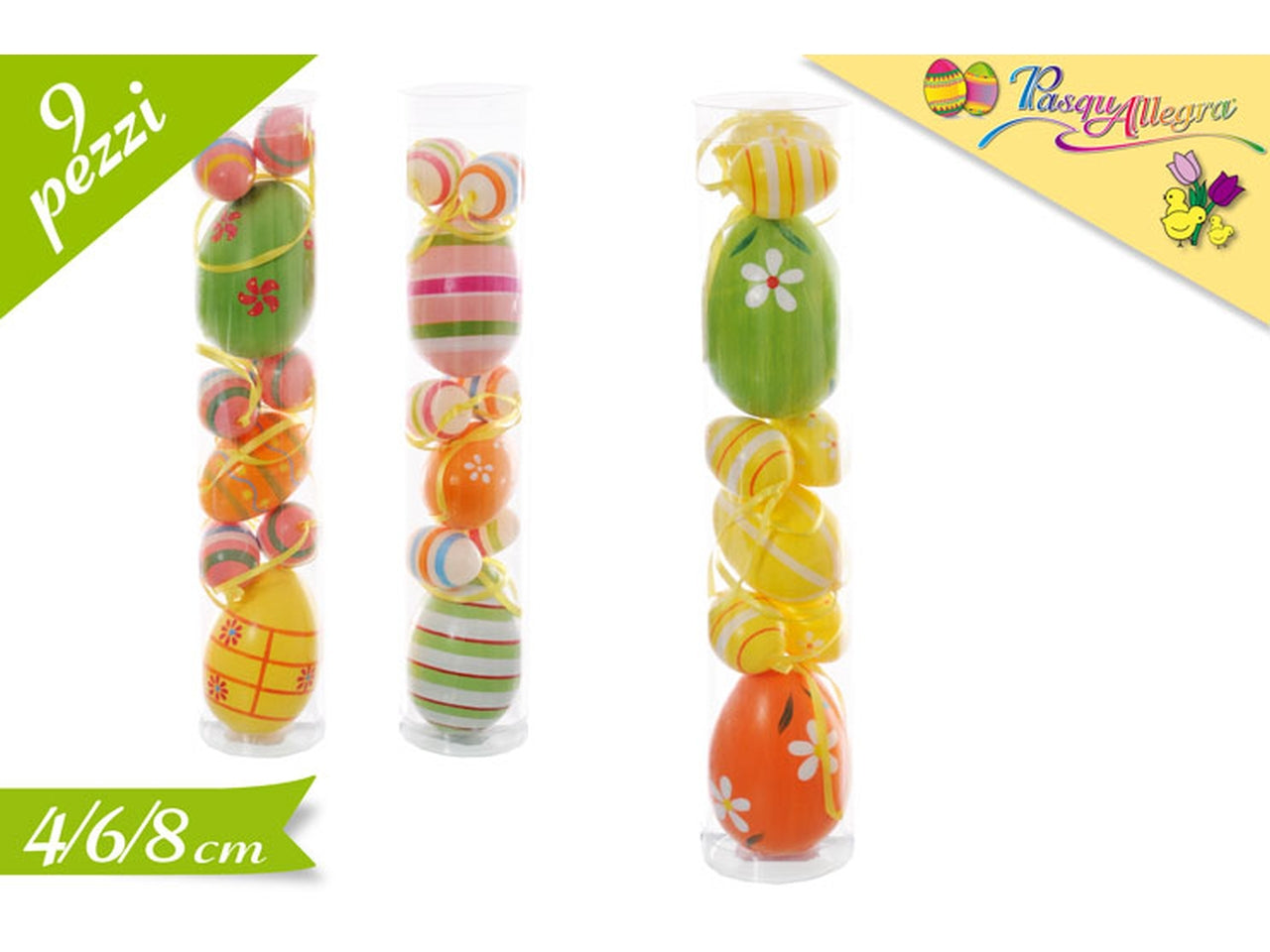 Decorazione uova in pvc 9 pezzi