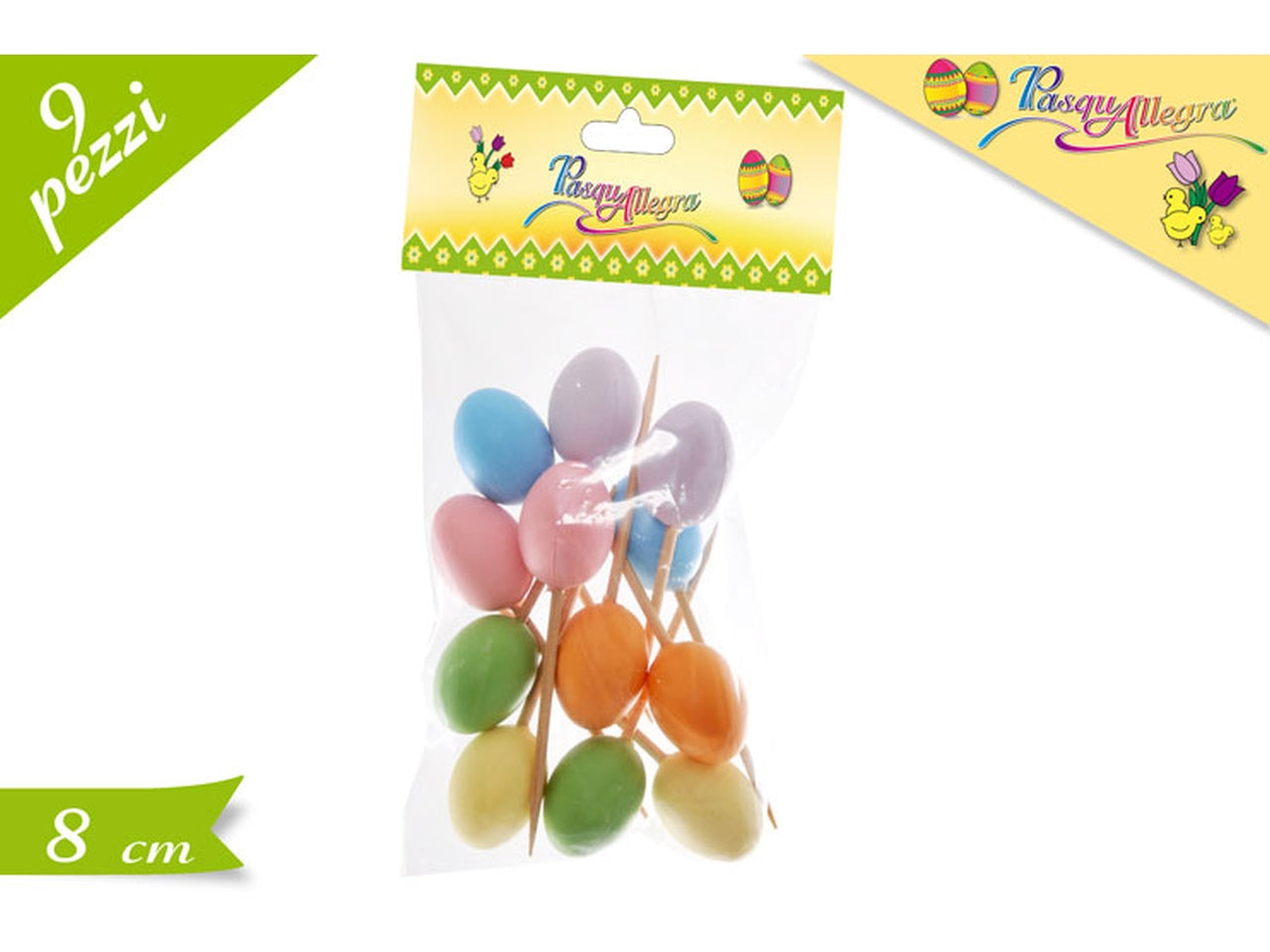 Picchetti uova multicolor 9 pezzi